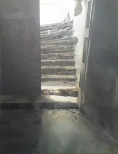 Schody,Piastów 75 Jarosław Eysymont acryl płótno 130x100 201